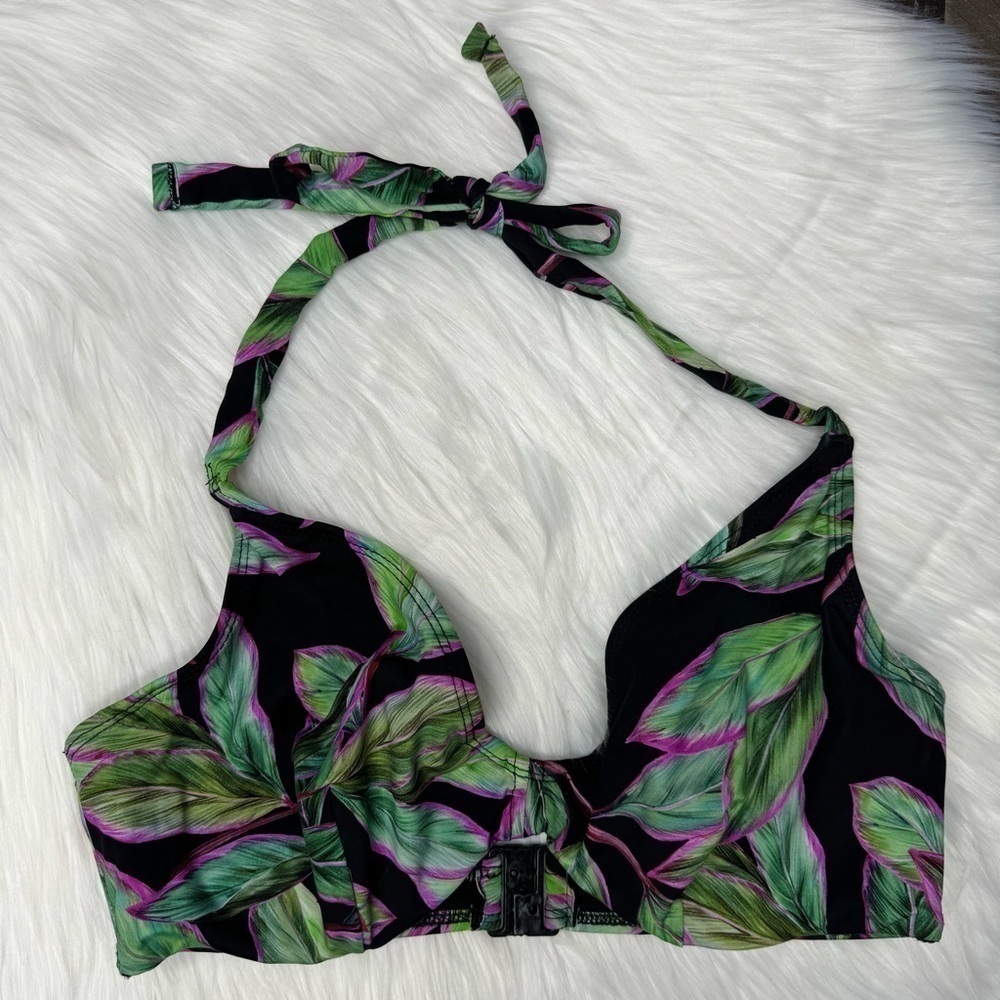 ASOS Swim Tropical Palm Leaf Bikini Top 36DD